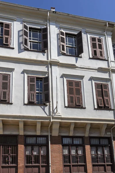 Saloniki Grecja Września 2019 Typowa Ulica Budynek Ano Poli Górne — Zdjęcie stockowe
