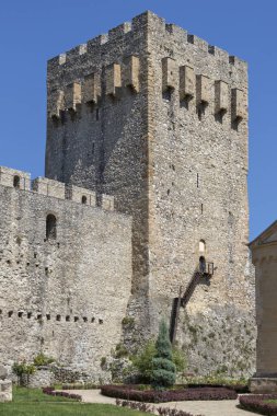 DESPOTOVAC, SERBIA - AUGUST 11, 2019: Medieval wall and buildings at Manasija monastery, Sumadija and Western Serbia