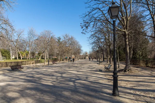 Madrid Spanyolország Január 2018 Ban Tipikus Sikátor Retiro Park City — Stock Fotó