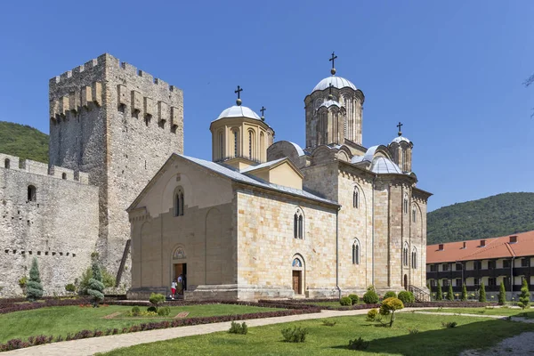 Despotovac Serbia Agosto 2019 Muro Medievale Edifici Nel Monastero Manasija — Foto Stock
