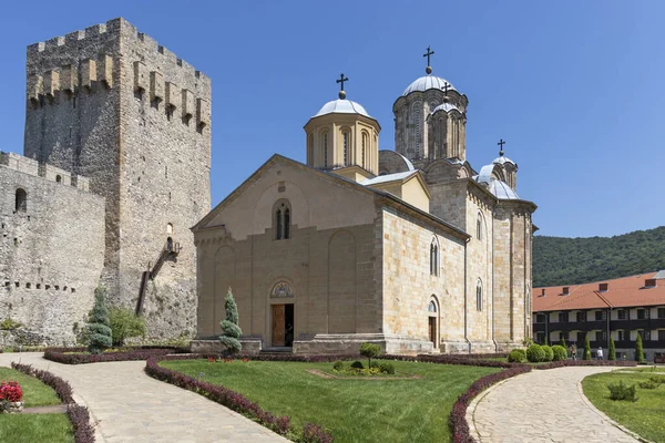 Despotovac Serbia August 2019 Medieval Wall Buildings Manasija Monastery Sumadija — Stok fotoğraf