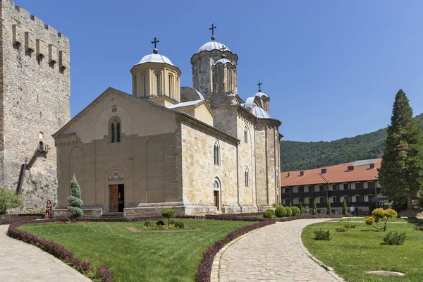 Despotovac Serbia Agosto 2019 Muro Medievale Edifici Nel Monastero Manasija — Foto Stock