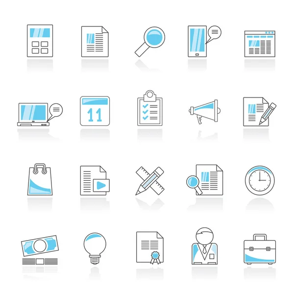 Zakelijke Financiële Office Icons Vector Icon Set — Stockvector