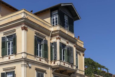 THESSALONIKI, GREECE - 22 Eylül 2019: Yunanistan 'ın orta Makedonya kentindeki Tipik cadde