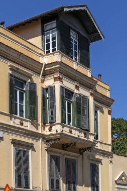 THESSALONIKI, GREECE - 22 Eylül 2019: Yunanistan 'ın orta Makedonya kentindeki Tipik cadde