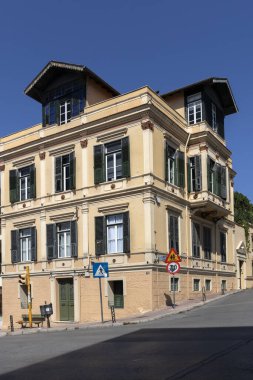 THESSALONIKI, GREECE - 22 Eylül 2019: Yunanistan 'ın orta Makedonya kentindeki Tipik cadde