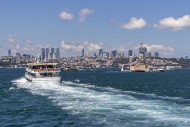 İstanbul, Türkiye - 27 Temmuz 2019: İstanbul, Türkiye 'den İstanbul' a panoramik manzara