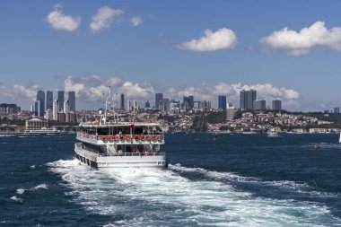 İstanbul, Türkiye - 27 Temmuz 2019: İstanbul, Türkiye 'den İstanbul' a panoramik manzara