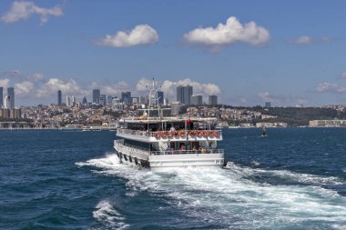 İstanbul, Türkiye - 27 Temmuz 2019: İstanbul, Türkiye 'den İstanbul' a panoramik manzara