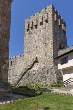 DESPOTOVAC, SERBIA - 11 Ağustos 2019: Manasija manastırı, Sumadija ve Batı Sırbistan 'daki ortaçağ binaları