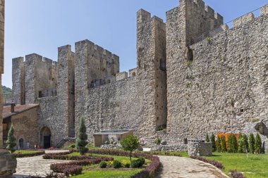 DESPOTOVAC, SERBIA - 11 Ağustos 2019: Manasija manastırı, Sumadija ve Batı Sırbistan 'daki ortaçağ binaları