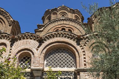 Selanik, Yunanistan - 22 Eylül 2019: Selanik, Orta Makedonya, Yunanistan 'daki antik Bizans St. Catherine Kilisesi