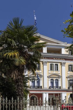 Selanik, Yunanistan - 22 Eylül 2019: Selanik, Orta Makedonya, Yunanistan 'da Makedonya ve Trakya Bakanlığı binası