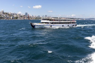 İstanbul, Türkiye - 27 Temmuz 2019: İstanbul, Türkiye 'den İstanbul' a panoramik manzara