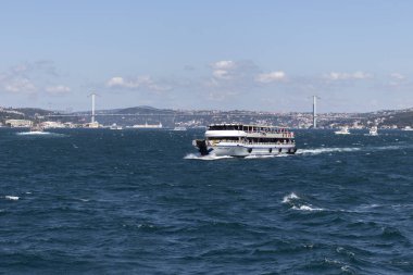 İstanbul, Türkiye - 27 Temmuz 2019: İstanbul, Türkiye 'den İstanbul' a panoramik manzara