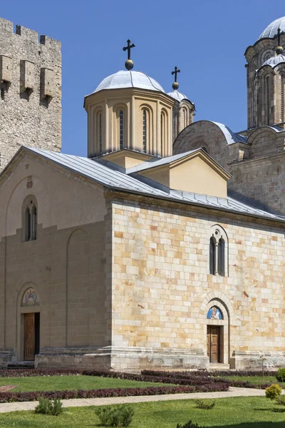 Despotovac Sérvia Agosto 2019 Edifícios Medievais Mosteiro Manasija Sumadija Oeste — Fotografia de Stock