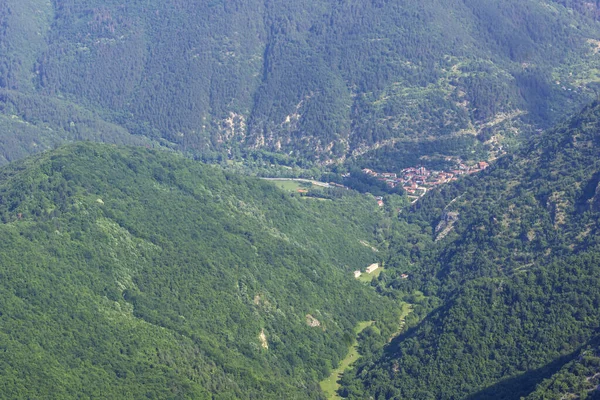 Increíble Paisaje Desde Pico Del Muro Rojo Las Montañas Rhodope — Foto de Stock