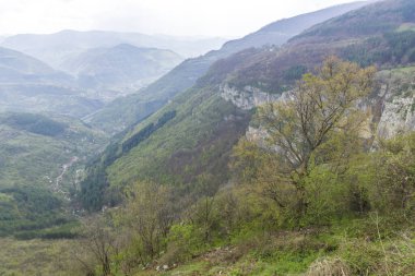 Bulgaristan 'ın Balkan Dağları' nın Zasele köyünden Iskar Gorge manzarası