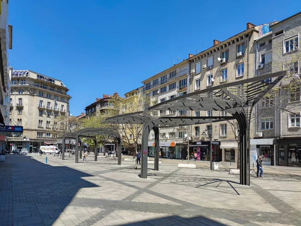 Sofia Bulgarien April 2020 Slaveykov Square Centrala Sofia Bulgarien — Stockfoto