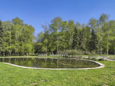 Bulgaristan 'ın Sofya kentindeki South Park' ın bahar manzarası