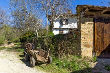 STARO STEFANOVO, BULGARIA - 9 Nisan 2014: Bulgaristan 'ın Lovech bölgesinin tarihi Staro Stefanovo köyündeki eski evler