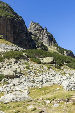 Malyovitsa zirvesi, Rila Dağı, Bulgaristan 'ın yürüyüş parkurundan manzara
