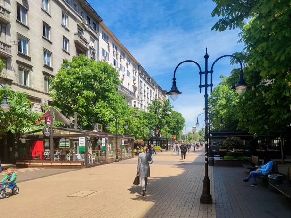 Sofia Bulgarien Mai 2020 Spaziergänger Auf Dem Boulevard Vitosha Sofia — Stockfoto