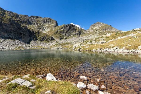 Paisagem Com Lago Elenino Perto Malyovitsa Pico Montanha Rila Bulgária — Fotografia de Stock