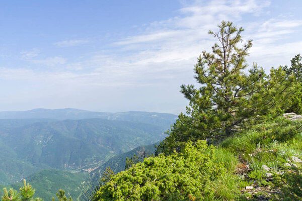 Amazing landscape from The Red Wall Peak to Rhodope Mountains, Plovdiv Region, Bulgaria
