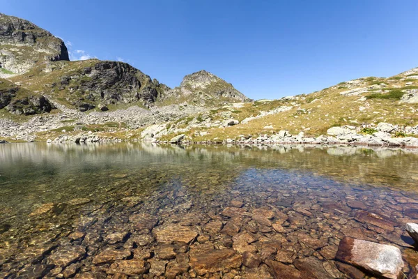 Panorama Incrível Lago Elenino Perto Pico Malyovitsa Montanha Rila Bulgária — Fotografia de Stock