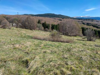 Bulgaristan 'ın Sofya Şehir Bölgesi' ndeki Vitosha Dağı 'nın şaşırtıcı bahar manzarası