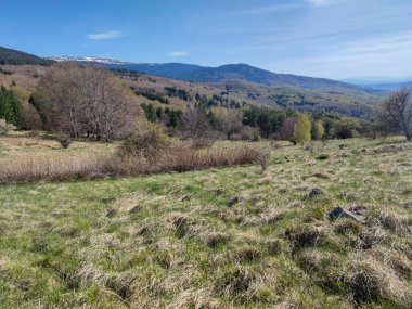 Bulgaristan 'ın Sofya Şehir Bölgesi' ndeki Vitosha Dağı 'nın şaşırtıcı bahar manzarası