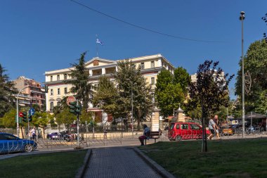 Selanik, Yunanistan - 22 Eylül 2019: Selanik, Orta Makedonya, Yunanistan 'da Makedonya ve Trakya Bakanlığı binası