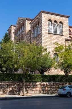 Selanik, Yunanistan - 22 Eylül 2019: Selanik, Orta Makedonya, Yunanistan 'daki antik Bizans St. Demetrios Kilisesi