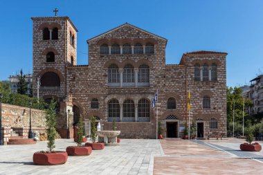 THESSALONIKI, GREECE - 22 Eylül 2019: Selanik, Orta Makedonya, Yunanistan 'daki Aziz Demetrios Kilisesi