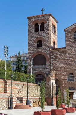 THESSALONIKI, GREECE - 22 Eylül 2019: Selanik, Orta Makedonya, Yunanistan 'daki Aziz Demetrios Kilisesi