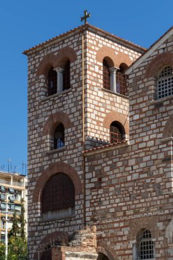 THESSALONIKI, GREECE - 22 Eylül 2019: Selanik, Orta Makedonya, Yunanistan 'daki Aziz Demetrios Kilisesi