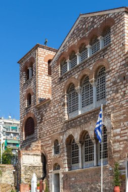 THESSALONIKI, GREECE - 22 Eylül 2019: Selanik, Orta Makedonya, Yunanistan 'daki Aziz Demetrios Kilisesi