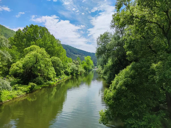 Wiosenny Krajobraz Rzeki Iskar Pobliżu Jeziora Pancharevo Obwód Sofijski Bułgaria — Zdjęcie stockowe