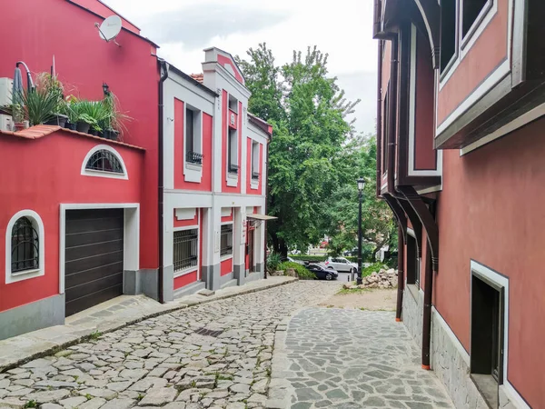 Plovdiv Bulgaria May 2020 Street Nineteenth Century Houses Architectural Historical — Stock Photo, Image