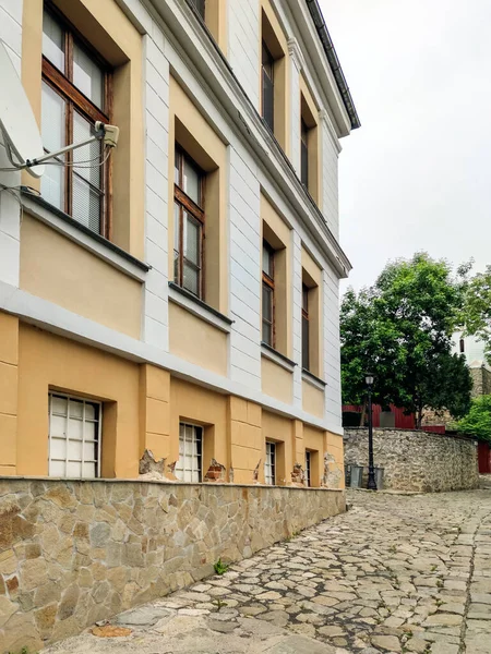 Plovdiv Bulgária Május 2020 Utca Századi Házak Építészeti Történelmi Rezervátumban — Stock Fotó