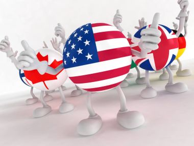 3D erkeklerde ülke bayrakları