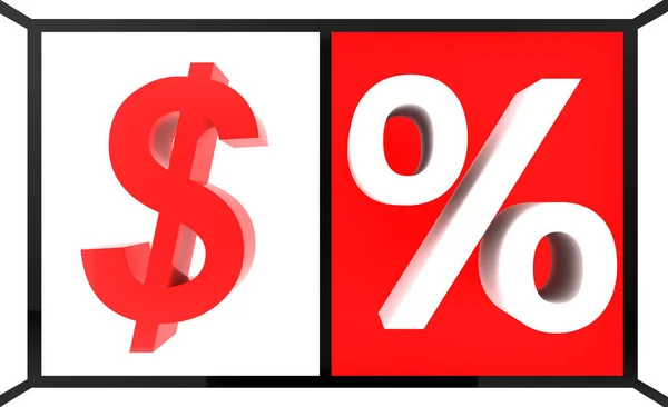 Dollar sign and percentage — Stock Photo, Image
