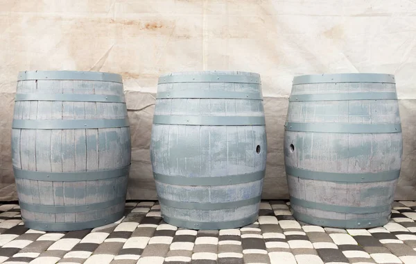 Grupy Stare Drewniane Beczki Wino Whisky Rum Piwo Obrazek Stockowy