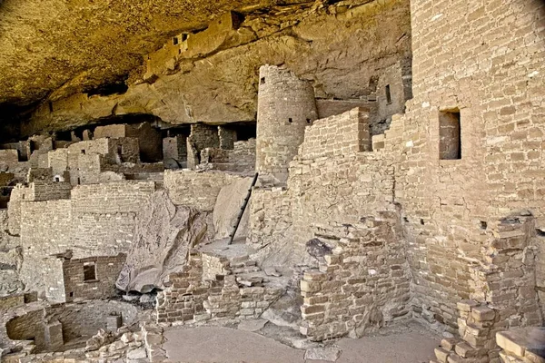 Architectural Treasures Ancient Anasazi Pueblo Peoples Inhabited Cliff Dwellings Mesa — Stock Photo, Image