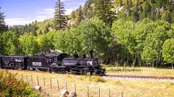 Chama Eua Setembro 2017 Uma Locomotiva Vapor Vintage Ferrovia Cumbres — Fotografia de Stock