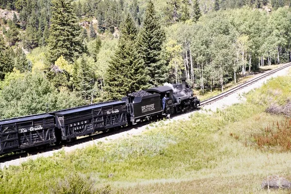 Chama Eua Setembro 2017 Uma Locomotiva Vapor Vintage Ferrovia Cumbres — Fotografia de Stock