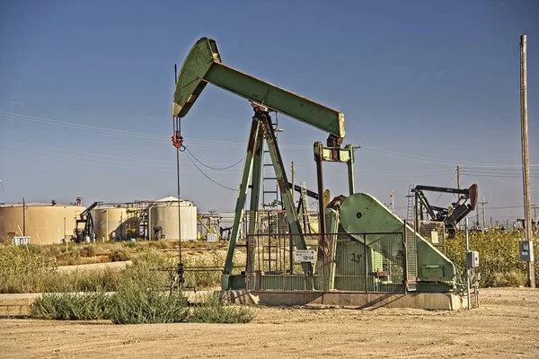 Petroleum Industry Pump Jacks Work Collecting Oil California Oil Fields — Stock Photo, Image