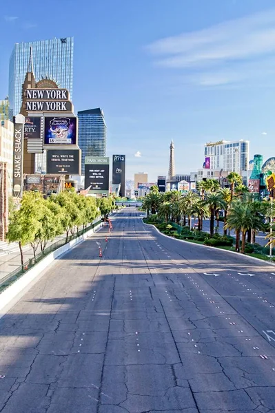 Las Vegas 2020 Április Üres Hátborzongató Las Vegas Strip Látványa — Stock Fotó