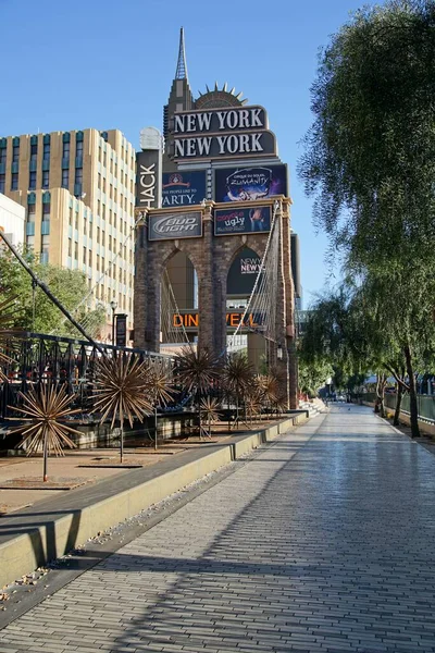 Las Vegas Avril 2020 Promenade Sur Trottoir Long Strip Las — Photo